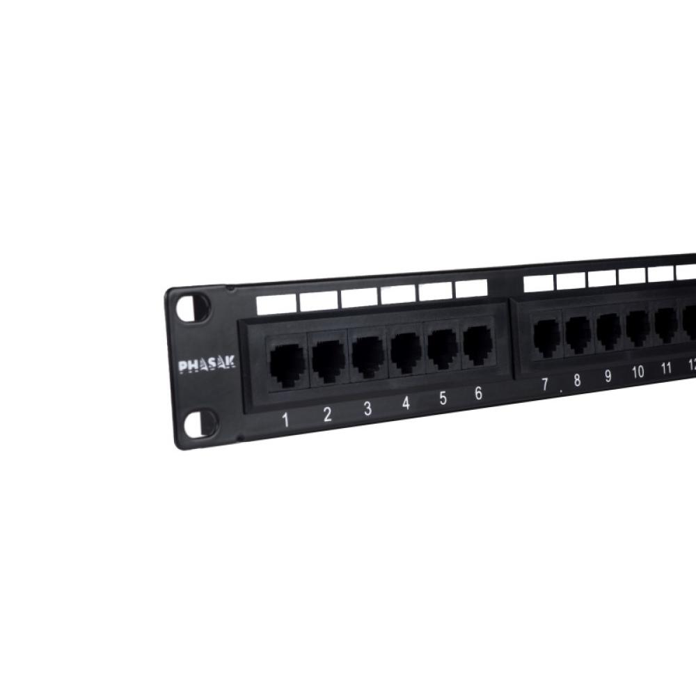 Phasak - Panel de transferencia 19" 24P Cat.6 UTP RJ45 DUAL 1U - PU 2420