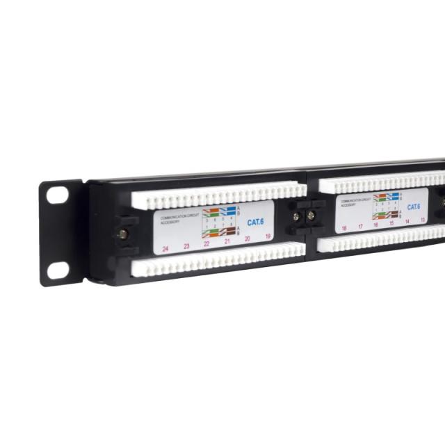 Phasak - Panel de transferencia 19" 24P Cat.6 UTP RJ45 DUAL 1U - PU 2420