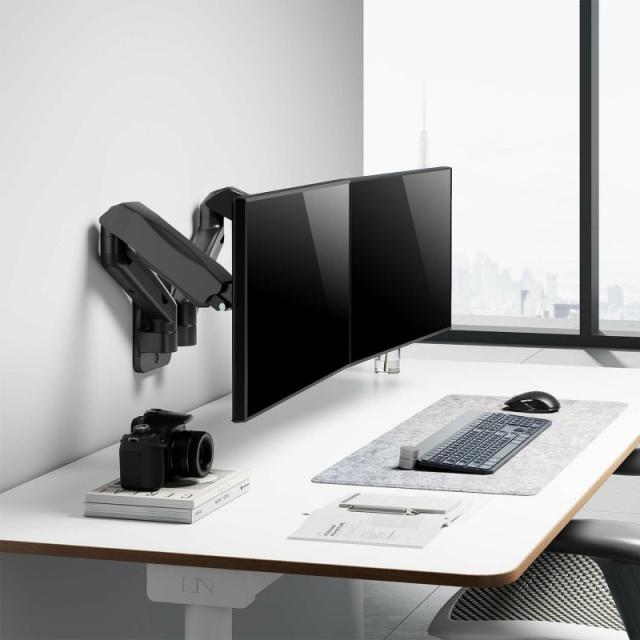 AISENS - Soporte De Pared Pro Contrapeso Giratorio E Inclinable Para Monitor/tv 9kg (3 Pivotes, 2 Brazos) De 17-32, Negro