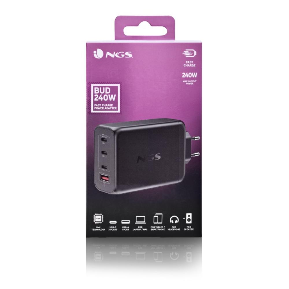 NGS - BUD 240W Universal Negro Corriente alterna Carga rápida Interior