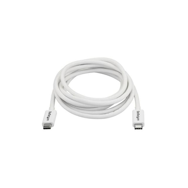 StarTech.com - Cable Thunderbolt 3 Pasivo de 2m - 20Gbps - PD 100W - Vídeo 4K - Cable Thunderbolt - Certificado Thu - TBLT3MM2MW