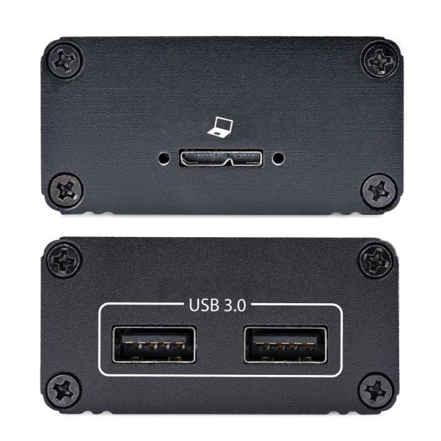 StarTech.com - Extensor USB 3.0 de 2 Puertos sobre Fibra Multimodo OM3 - LC/LC - Hub de 2 Puertos USB-A de 5Gbps - Alcance de 35
