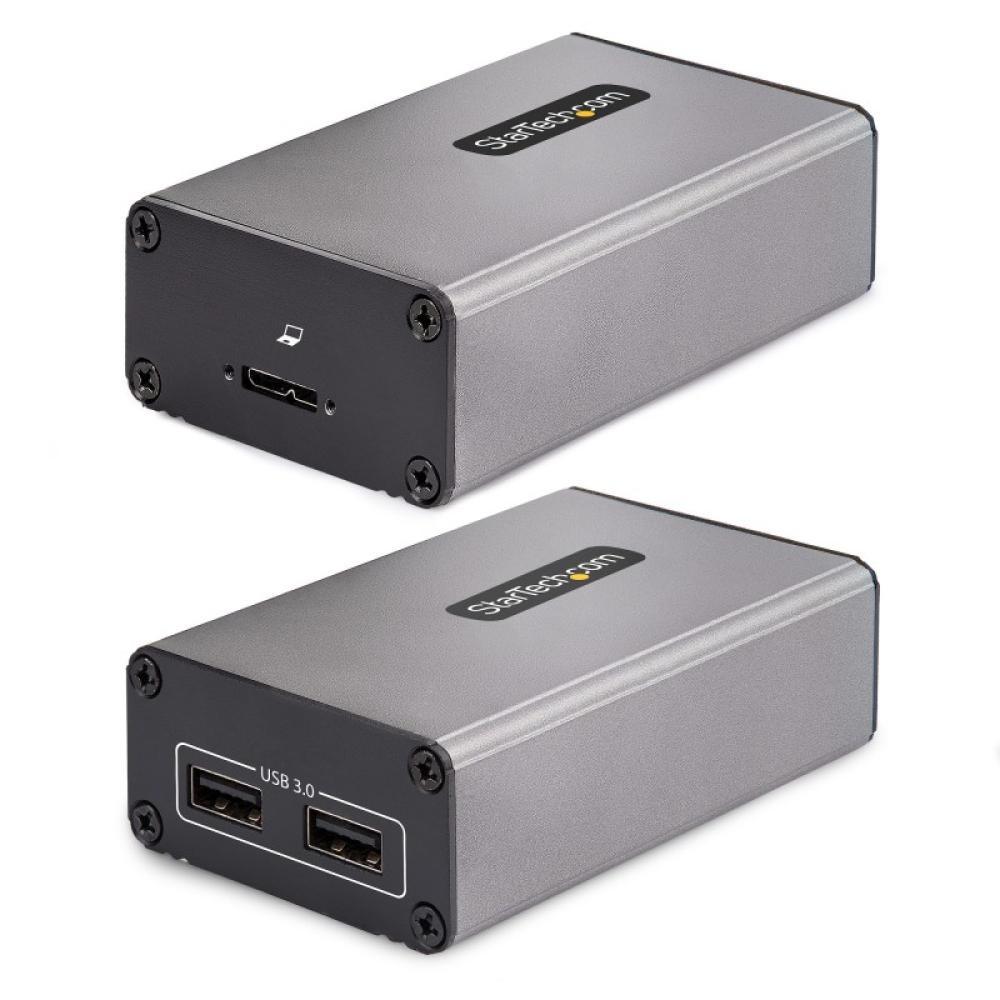 StarTech.com - Extensor USB 3.0 de 2 Puertos sobre Fibra Multimodo OM3 - LC/LC - Hub de 2 Puertos USB-A de 5Gbps - Alcance de 35