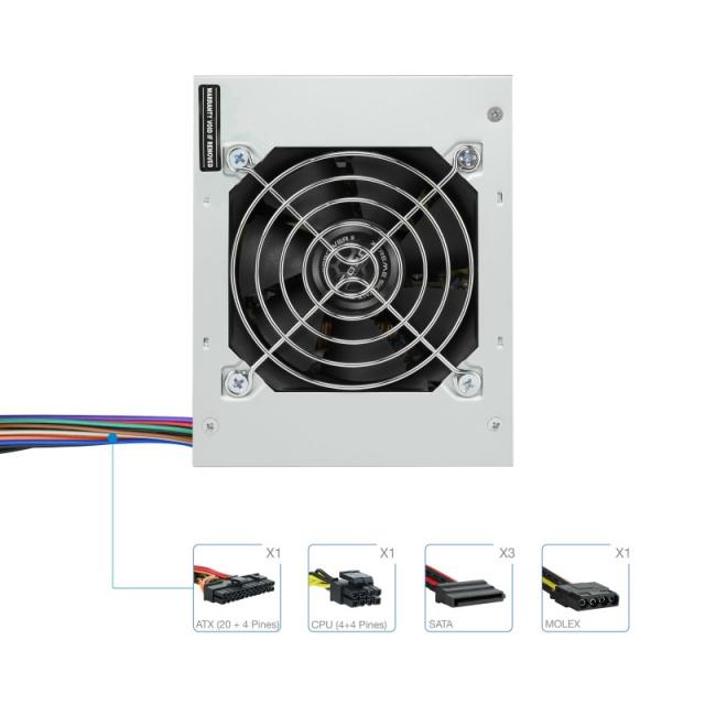 TooQ - Fonte Ecopower II unidad de fuente de alimentación 500 W 20+4 pin ATX SFX Plata