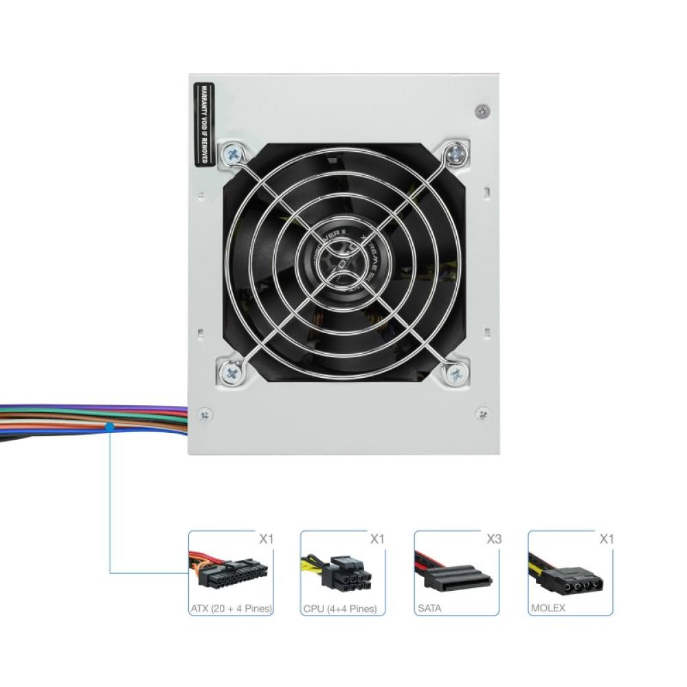 TooQ - Fonte Ecopower II unidad de fuente de alimentación 500 W 20+4 pin ATX SFX Plata