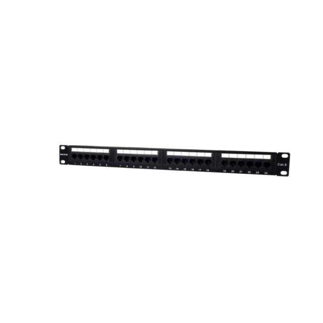 Phasak - Patch panel 19" 24P Cat.6 UTP RJ45 DUAL 1U + Organizador - PU 2424