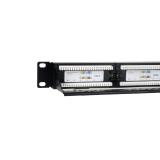 Phasak - Patch panel 19" 24P Cat.6 UTP RJ45 DUAL 1U + Organizador - PU 2424