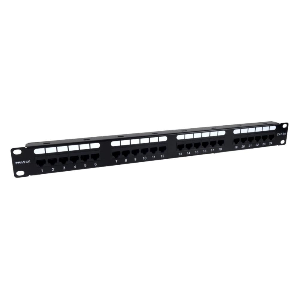 Phasak - Patch panel 19" 24P Cat.6 UTP RJ45 DUAL 1U + Organizador - PU 2424