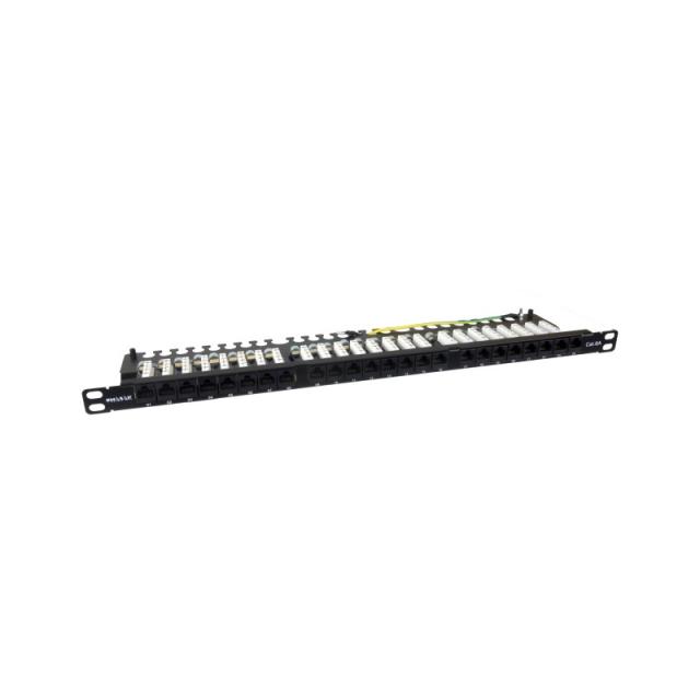 Phasak - Patch panel 19" 24P Slim Cat.6A UTP RJ45 DUAL 0.5U - PU 4811