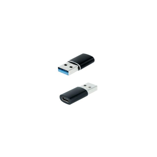 Nanocable - Adaptador USB-A 3.1 a USB-C, USB-A/M-USB-C/H, Negro
