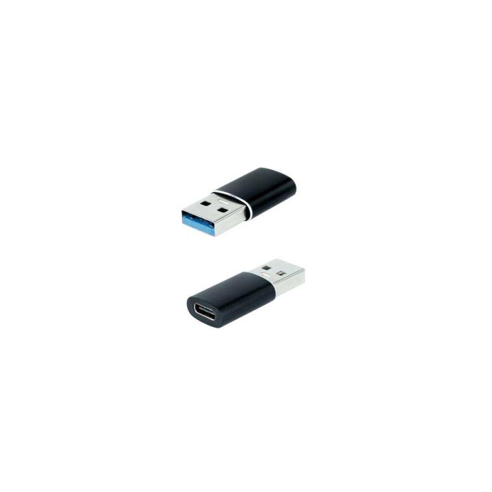 Nanocable - Adaptador USB-A 3.1 a USB-C, USB-A/M-USB-C/H, Negro