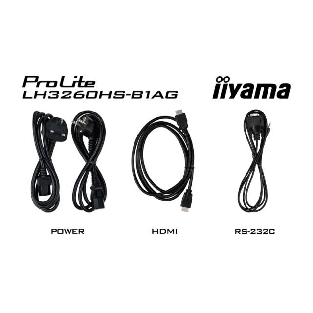 iiyama - LH3260HS-B1AG pantalla de señalización Pizarra de caballete digital 80 cm (31.5") LED Wifi 500 cd / m² Full HD Negro Pr