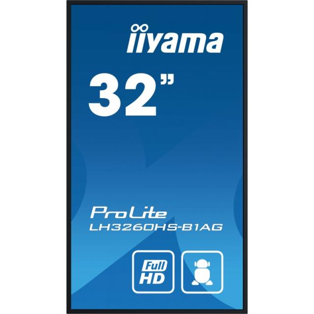 iiyama - LH3260HS-B1AG pantalla de señalización Pizarra de caballete digital 80 cm (31.5") LED Wifi 500 cd / m² Full HD Negro Pr