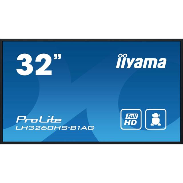 iiyama - LH3260HS-B1AG pantalla de señalización Pizarra de caballete digital 80 cm (31.5") LED Wifi 500 cd / m² Full HD Negro Pr