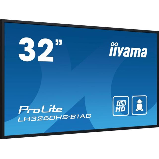 iiyama - LH3260HS-B1AG pantalla de señalización Pizarra de caballete digital 80 cm (31.5") LED Wifi 500 cd / m² Full HD Negro Pr