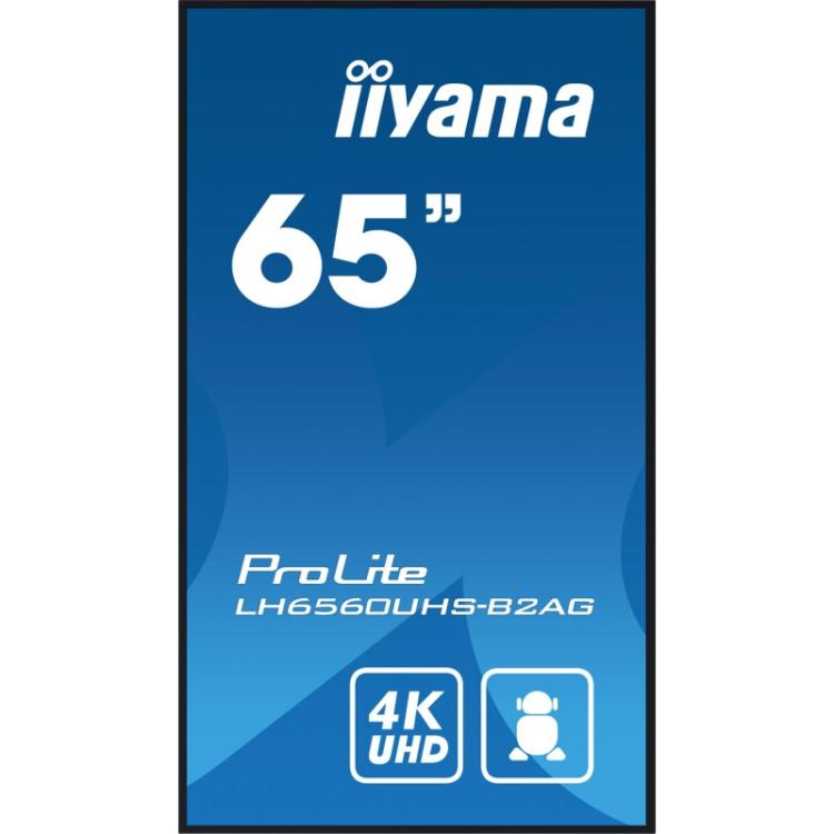 iiyama - LH6560UHS-B2AG pantalla de señalización Pizarra de caballete digital 163,8 cm (64.5") LED Wifi 500 cd / m² 4K Ultra HD