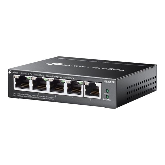 TP-Link - Omada ES205G Gestionado Gigabit Ethernet (10/100/1000) Energía sobre Ethernet (PoE) Negro