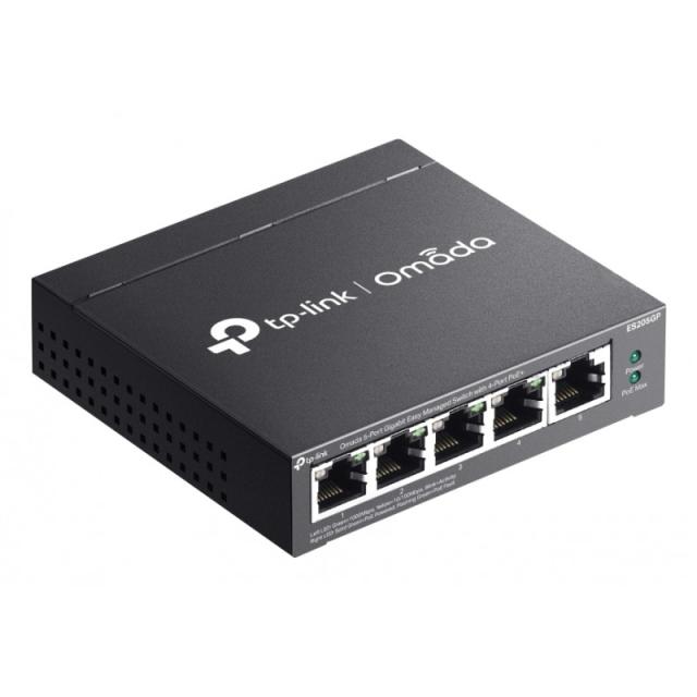 TP-Link - Omada ES205G Gestionado Gigabit Ethernet (10/100/1000) Energía sobre Ethernet (PoE) Negro