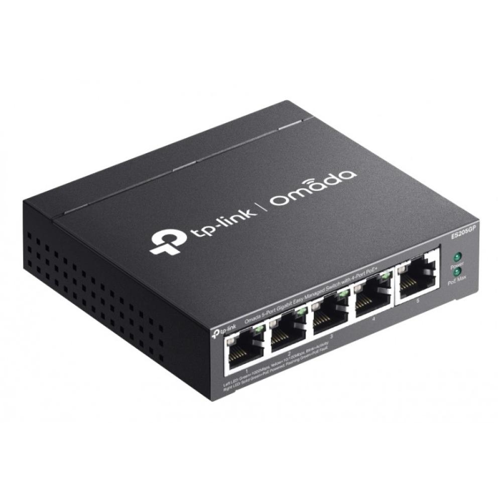 TP-Link - Omada ES205G Gestionado Gigabit Ethernet (10/100/1000) Energía sobre Ethernet (PoE) Negro