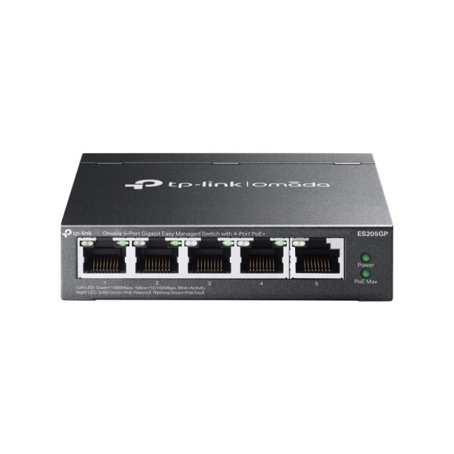 TP-Link - Omada ES205G Gestionado Gigabit Ethernet (10/100/1000) Energía sobre Ethernet (PoE) Negro