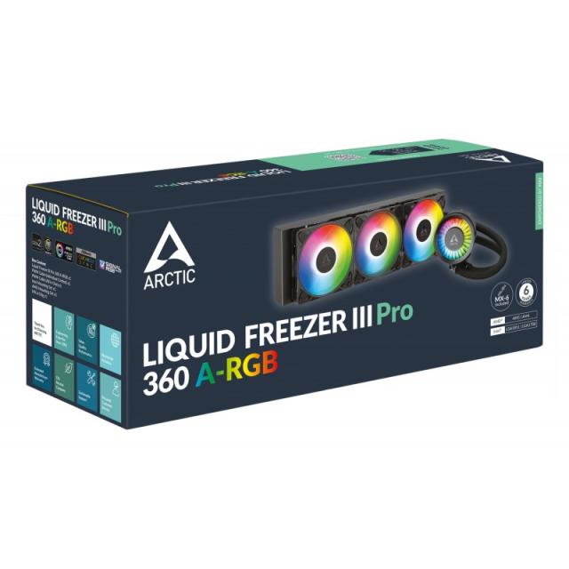 ARCTIC - Liquid Freezer III Pro 360 A-RGB Procesador Kit de refrigeración líquida 12 cm Negro 1 pieza(s)
