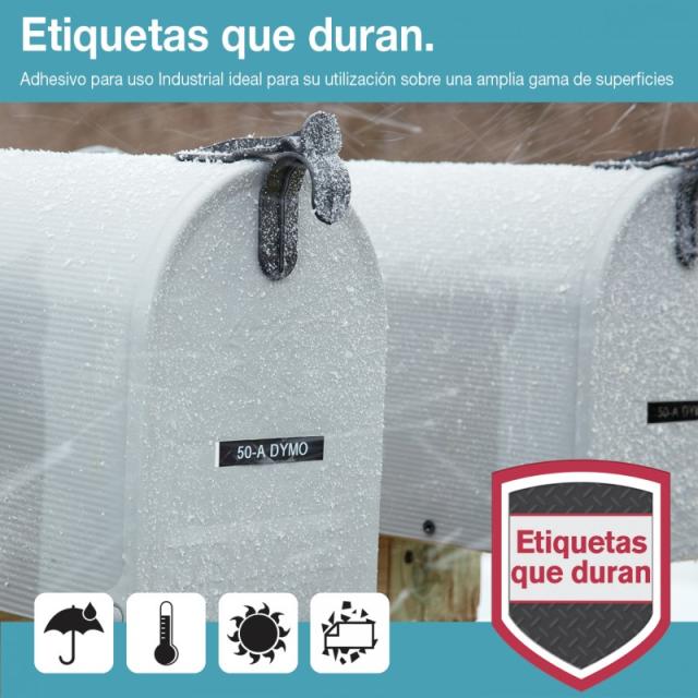 DYMO - D1 - Etiquetas Durable - negro sobre naranja - 12mm x 3m