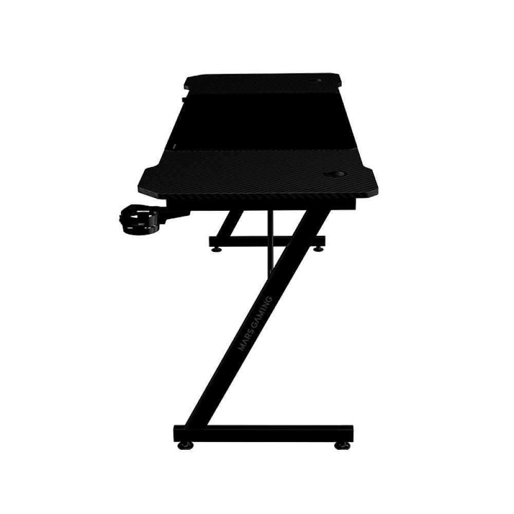 Mars Gaming - MGD-X160, Mesa Gaming Ergonómica, Superficie en Fibra de Carbono, Estructura Metálica, Alfombrilla XXL, - MGDX160