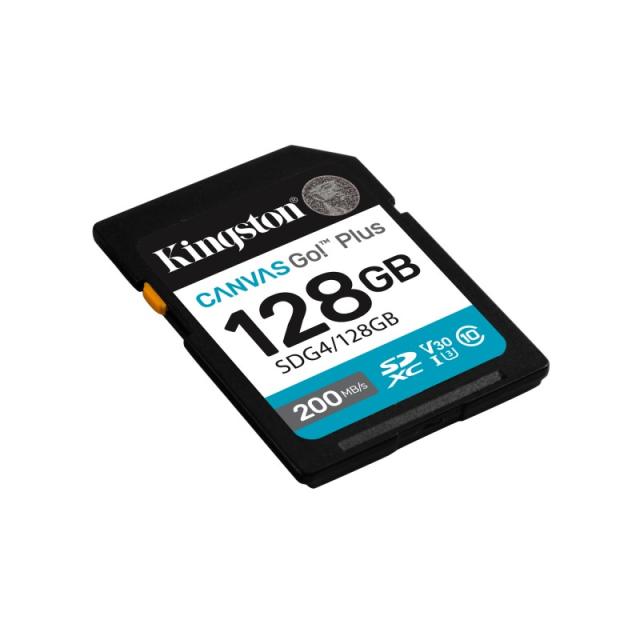 Kingston Technology - Canvas Go! Plus 128GB SDXC Canvas Go Plus Gen4 200MB/s C10 UHS-I U3 V30
