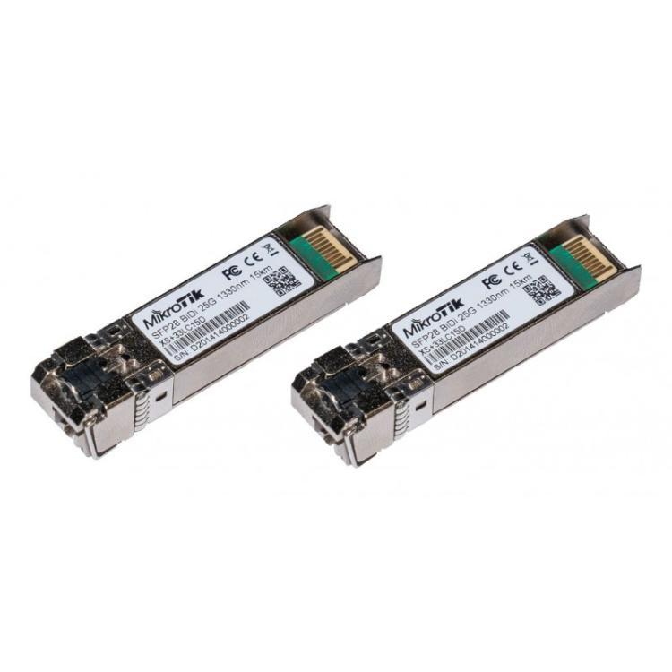 Mikrotik - SFP/SFP+/SFP28 BiDi: XS+2733LC15D red modulo transceptor Fibra óptica 25000 Mbit/s LC 1330 nm