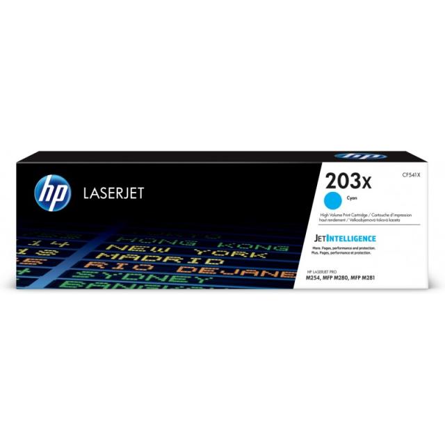 HP - Cartucho de tóner Original LaserJet 203X cian de alta capacidad