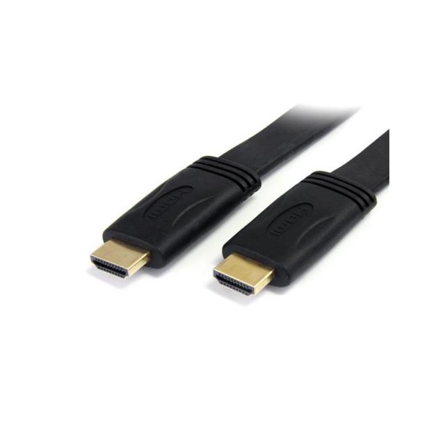 StarTech.com - Cable HDMI de alta velocidad con Ethernet 5m Plano - 2x HDMI Macho - Ultra HD 4k x 2k - Negro