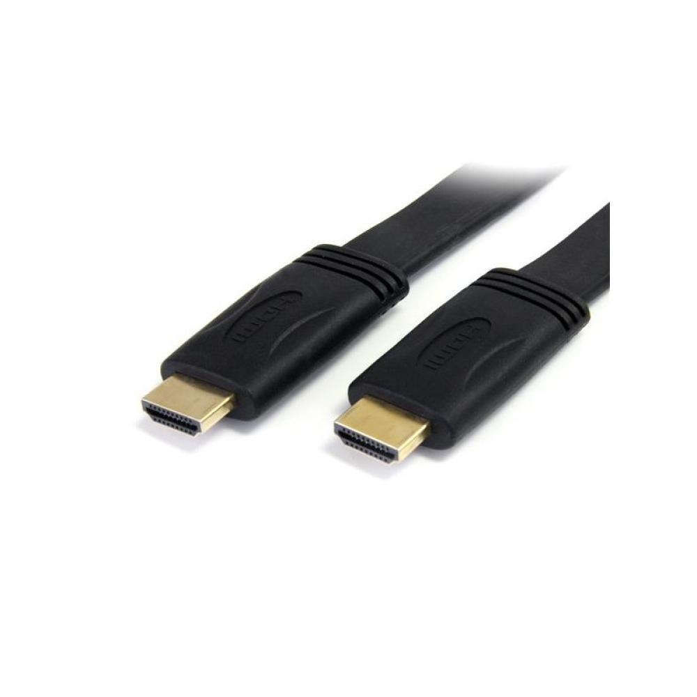 StarTech.com - Cable HDMI de alta velocidad con Ethernet 5m Plano - 2x HDMI Macho - Ultra HD 4k x 2k - Negro
