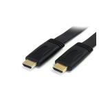 StarTech.com - Cable HDMI de alta velocidad con Ethernet 5m Plano - 2x HDMI Macho - Ultra HD 4k x 2k - Negro