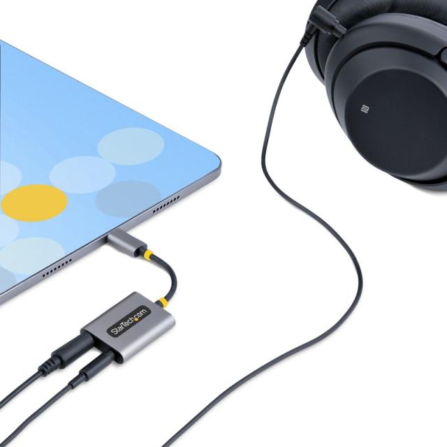 StarTech.com - Divisor USB-C de Auriculares - Adaptador USB Tipo C a 2 Auriculares - Multiplicador para Dos Auriculares con Micr