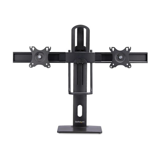 StarTech.com - Soporte de Escritorio de Travesaño para Dos Monitores de 27 Pulgadas - Capacidad de 12kg - Soporte VESA de 75x75