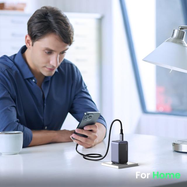 Ugreen - Nexode Air 65W sieninis kroviklis, USB + 2x USB-C pilkos spalvos Ordenador portátil, Teléfono móvil, Ratón, Portátil, B