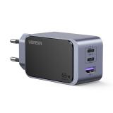 Ugreen - Nexode Air 65W sieninis kroviklis, USB + 2x USB-C pilkos spalvos Ordenador portátil, Teléfono móvil, Ratón, Portátil, B