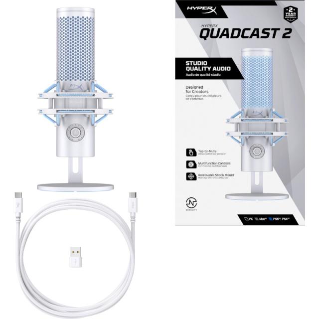 HyperX - QuadCast 2 - Micrófono USB (Frost)