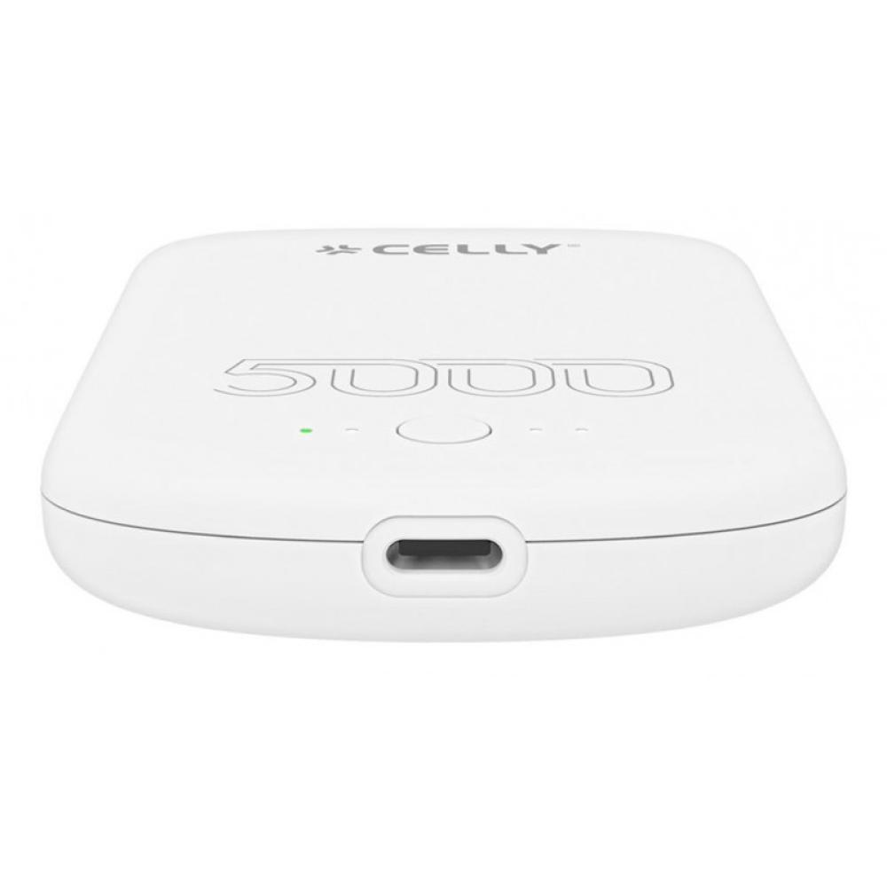 Celly - MAGPB5000PROWH batería externa 5000 mAh Cargador inalámbrico Blanco