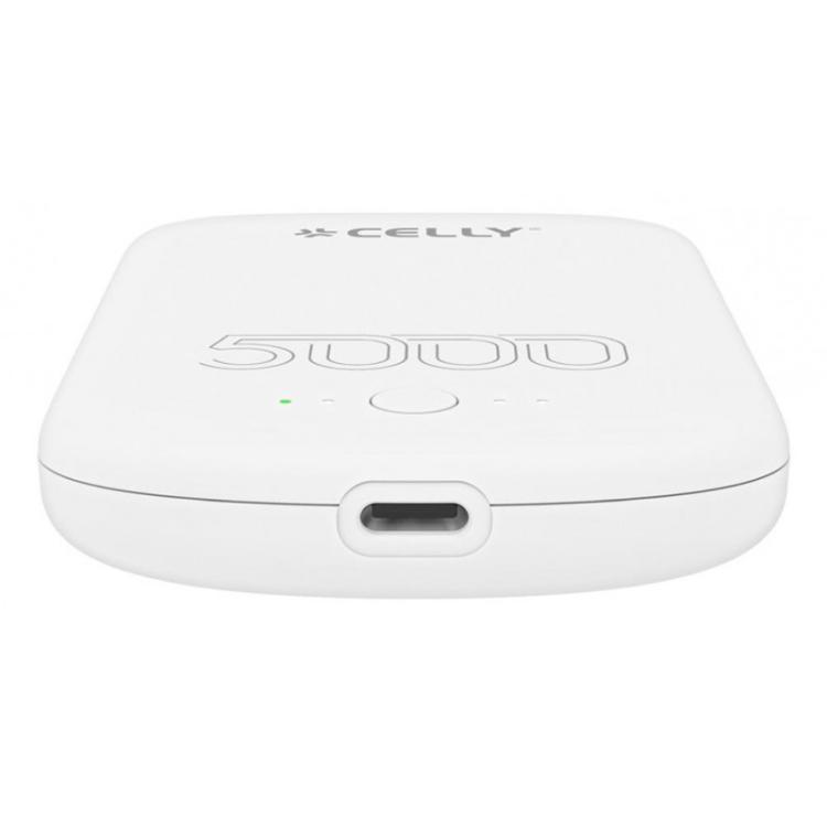 Celly - MAGPB5000PROWH batería externa 5000 mAh Cargador inalámbrico Blanco