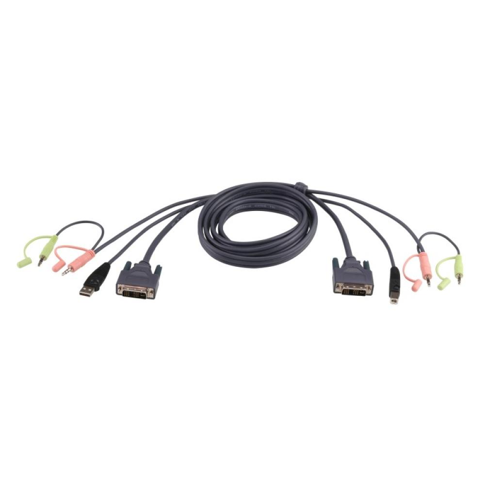 ATEN - Cable KVM DVI-I single link USB de 1,8 m