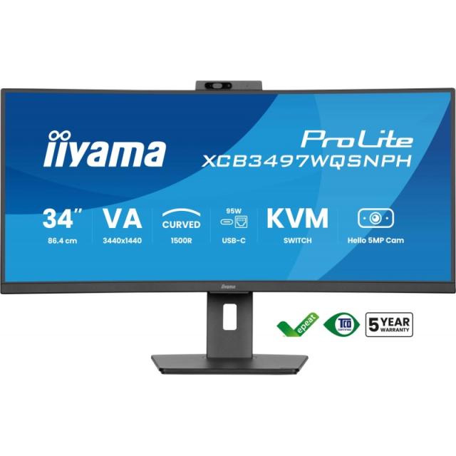iiyama - ProLite XCB3497WQSNPH-B1 pantalla para PC 86,4 cm (34") 3440 x 1440 Pixeles UltraWide Quad HD LED Negro
