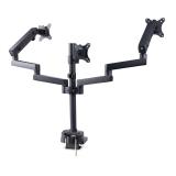 StarTech.com - Soporte de Escritorio para 3 Monitores VESA 75x75/100x100 de 27 Pulgadas - Grommet o Abrazadera en C - Ajuste sin
