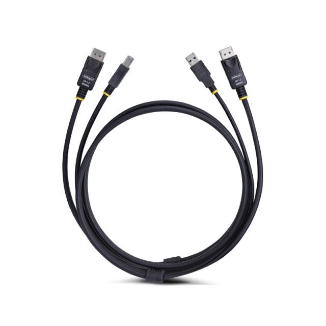 StarTech.com - Cable KVM DisplayPort y USB 3.0 5Gbps de 1,8m - 4K 60Hz - Cable Combo DP 1.2 y USB para Switch Conmutador KVM