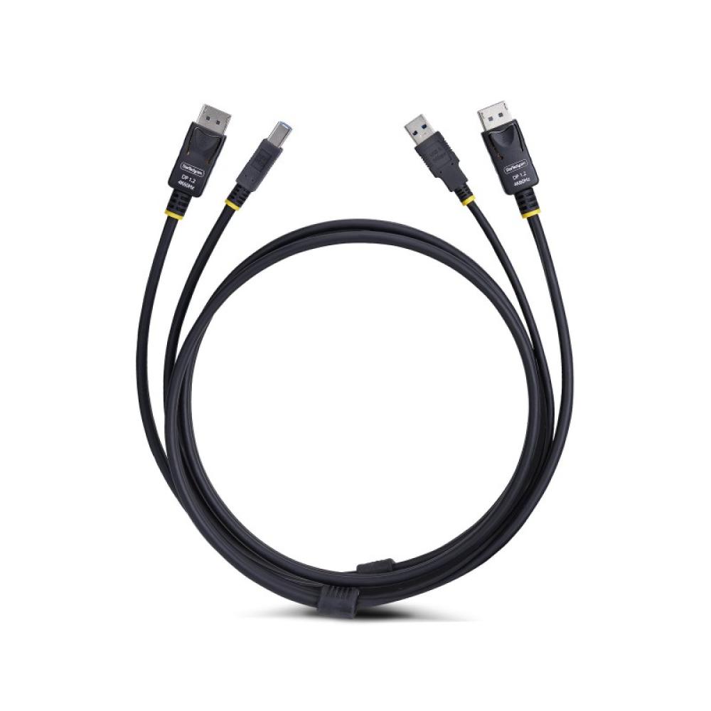 StarTech.com - Cable KVM DisplayPort y USB 3.0 5Gbps de 1,8m - 4K 60Hz - Cable Combo DP 1.2 y USB para Switch Conmutador KVM