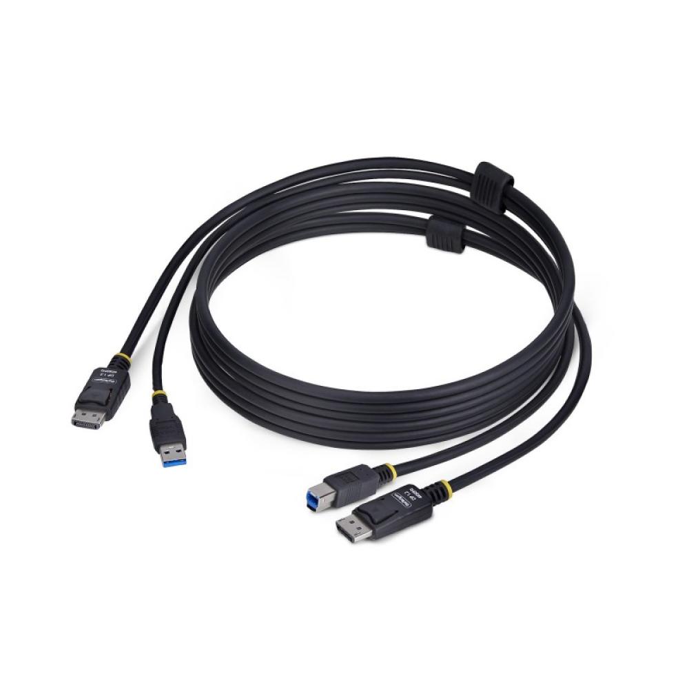 StarTech.com - Cable KVM DisplayPort y USB 3.0 5Gbps de 1,8m - 4K 60Hz - Cable Combo DP 1.2 y USB para Switch Conmutador KVM