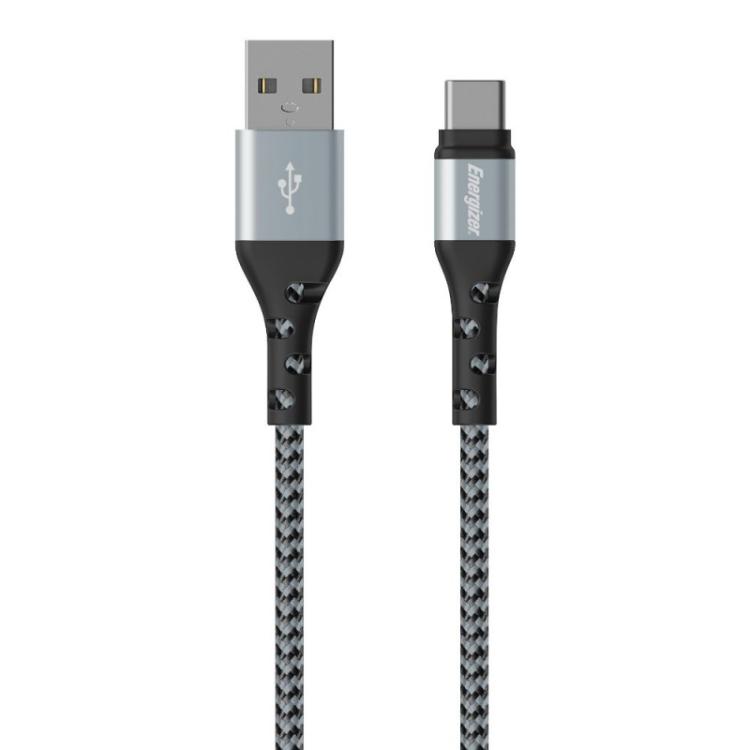 Energizer - C520CKBK cable USB USB 2.0 2 m USB A USB C Negro, Plata