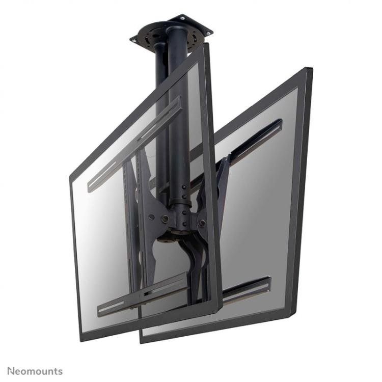 Neomounts - PLASMA-C100D Soporte de techo para doble monitor/TV 37-75" - alt. 67-107 cm