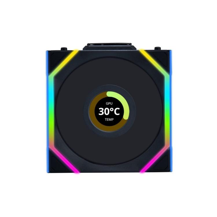 Lian Li - UNI FAN SL Wireless LCD 120 Reverse Blade Carcasa del ordenador Ventilador 12 cm Negro 1 pieza(s)