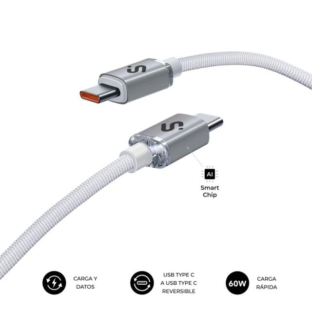 SUBBLIM - CABLE OPTIMUS 60W C-C 1m WHITE